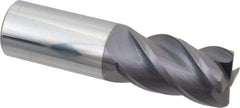 Accupro - 1", 4 Flute, Single End, Solid Carbide, 0.06" Corner Radius End Mill - 4" OAL, 40° Helix, Right Hand Flute, 1-3/4" LOC, Right Hand Cut - Americas Industrial Supply