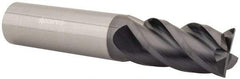 Accupro - 3/4", 4 Flute, Single End, Solid Carbide, 0.015" Corner Radius End Mill - 4" OAL, 40° Helix, Right Hand Flute, 1-1/2" LOC, Right Hand Cut - Americas Industrial Supply