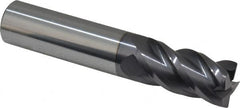 Accupro - 3/4", 4 Flute, Single End, Solid Carbide, 0.02" Corner Radius End Mill - 4" OAL, 40° Helix, Right Hand Flute, 1-1/2" LOC, Right Hand Cut - Americas Industrial Supply