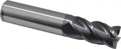 Accupro - 3/4", 4 Flute, Single End, Solid Carbide, 0.03" Corner Radius End Mill - 4" OAL, 40° Helix, Right Hand Flute, 1-1/2" LOC, Right Hand Cut - Americas Industrial Supply