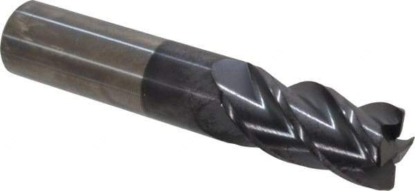 Accupro - 3/4", 4 Flute, Single End, Solid Carbide, 0.045" Corner Radius End Mill - 4" OAL, 40° Helix, Right Hand Flute, 1-1/2" LOC, Right Hand Cut - Americas Industrial Supply