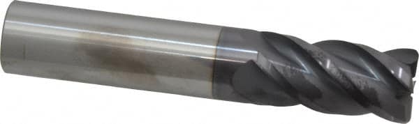 Accupro - 3/4", 4 Flute, Single End, Solid Carbide, 0.06" Corner Radius End Mill - 4" OAL, 40° Helix, Right Hand Flute, 1-1/2" LOC, Right Hand Cut - Americas Industrial Supply