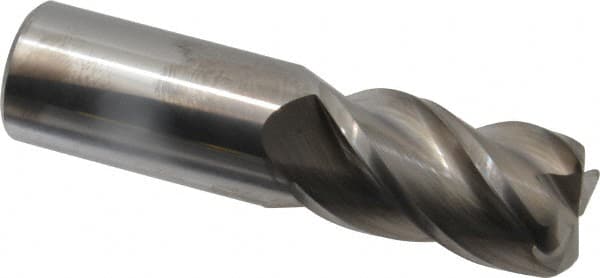 Accupro - 1", 4 Flute, Single End, Solid Carbide, 1/8" Corner Radius End Mill - 4" OAL, 40° Helix, Right Hand Flute, 1-3/4" LOC, Right Hand Cut - Americas Industrial Supply