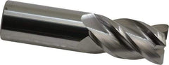 Accupro - 1", 4 Flute, Single End, Solid Carbide, 0.06" Corner Radius End Mill - 4" OAL, 40° Helix, Right Hand Flute, 1-3/4" LOC, Right Hand Cut - Americas Industrial Supply