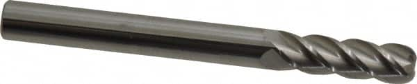 Accupro - 1/4", 4 Flute, Single End, Solid Carbide, 0.06" Corner Radius End Mill - 2-1/2" OAL, 40° Helix, Right Hand Flute, 3/4" LOC, Right Hand Cut - Americas Industrial Supply