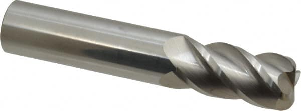 Accupro - 3/4", 4 Flute, Single End, Solid Carbide, 1/8" Corner Radius End Mill - 4" OAL, 40° Helix, Right Hand Flute, 1-1/2" LOC, Right Hand Cut - Americas Industrial Supply