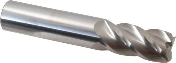 Accupro - 3/4", 4 Flute, Single End, Solid Carbide, 0.015" Corner Radius End Mill - 4" OAL, 40° Helix, Right Hand Flute, 1-1/2" LOC, Right Hand Cut - Americas Industrial Supply