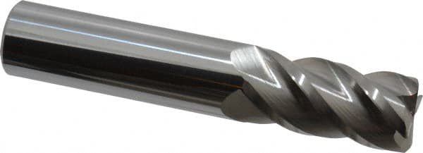 Accupro - 3/4", 4 Flute, Single End, Solid Carbide, 0.045" Corner Radius End Mill - 4" OAL, 40° Helix, Right Hand Flute, 1-1/2" LOC, Right Hand Cut - Americas Industrial Supply