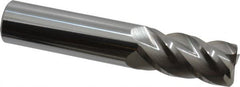 Accupro - 3/4", 4 Flute, Single End, Solid Carbide, 0.045" Corner Radius End Mill - 4" OAL, 40° Helix, Right Hand Flute, 1-1/2" LOC, Right Hand Cut - Americas Industrial Supply