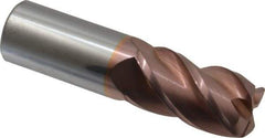 Accupro - 1", 4 Flute, Single End, Solid Carbide, 1/8" Corner Radius End Mill - 4" OAL, 40° Helix, Right Hand Flute, 1-3/4" LOC, Right Hand Cut - Americas Industrial Supply