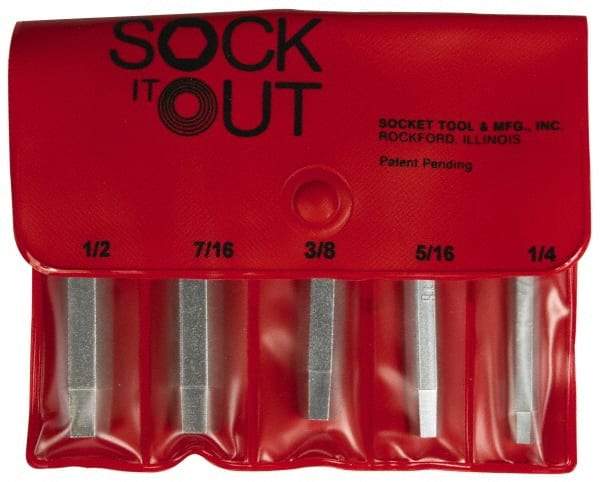 Sock It Out - Flat Head Cap Screw Extractor Set - 1/4 to 1/2 Size Range - Americas Industrial Supply