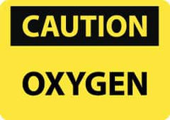 NMC - "Caution - Oxygen", 10" Long x 14" Wide, Rigid Plastic Safety Sign - Rectangle, 0.05" Thick, Use for Hazardous Materials - Americas Industrial Supply