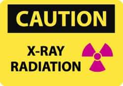 NMC - "Caution - X-ray Radiation", 10" Long x 14" Wide, Aluminum Safety Sign - Rectangle, 0.04" Thick, Use for Accident Prevention - Americas Industrial Supply