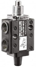 Norgren - 0.34 CV Rate, 1/8" NPT Inlet 5/2 Super Mechanical Valve - 1/8" NPT Inlet, Packed Spool Valve, Plunger Actuator - Americas Industrial Supply