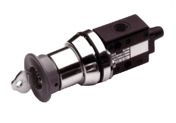 Norgren - 1/8" NPT Packed Spool Valve - Spring Activation, Shrouded Button, & 0.34 CV Rate - Americas Industrial Supply