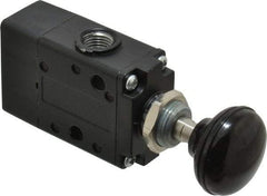 Norgren - 1/4" NPT Packed Spool Valve - Button Type, Spring Activation & 0.98 CV Rate - Americas Industrial Supply