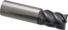 Niagara Cutter - 3/4", 1" LOC, 3/4" Shank Diam, 3" OAL, 5 Flute, Solid Carbide Square End Mill - Single End, TiAlN Finish, Spiral Flute, 45° Helix, Centercutting, Right Hand Cut, Right Hand Flute, Series S545 - Americas Industrial Supply
