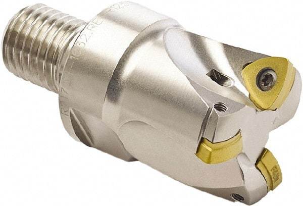 Seco - 32mm Cut Diam, 0.039" Max Depth, M16 Modular Connection Indexable High-Feed End Mill - Screw Holding Method, 218.19-125 Insert, R217.21 Toolholder, Through Coolant - Americas Industrial Supply