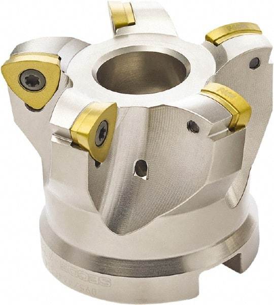 Seco - 4 Inserts, 1.6535" Cutter Diam, 0.0394" Max Depth of Cut, Indexable High-Feed Face Mill - 0.6299" Arbor Hole Diam, 0.3307" Keyway Width, 1.5748" High, 218.19-125.. Inserts - Americas Industrial Supply