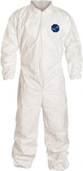 Dupont - Size 3XL Film Laminate General Purpose Coveralls - White, Zipper Closure, Elastic Cuffs, Elastic Ankles, Serged Seams - Americas Industrial Supply