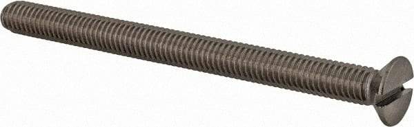 Value Collection - M6x1.00 Metric Coarse, 75mm OAL Slotted Drive Machine Screw - Flat Head, Grade 18-8 & A2 Stainless Steel, Uncoated, Without Washer - Americas Industrial Supply