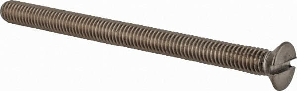 Value Collection - M6x1.00 Metric Coarse, 80mm OAL Slotted Drive Machine Screw - Flat Head, Grade 18-8 & A2 Stainless Steel, Uncoated, Without Washer - Americas Industrial Supply