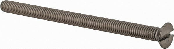 Value Collection - M6x1.00 Metric Coarse, 90mm OAL Slotted Drive Machine Screw - Flat Head, Grade 18-8 & A2 Stainless Steel, Uncoated, Without Washer - Americas Industrial Supply