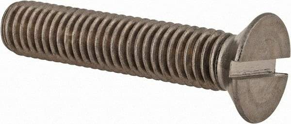 Value Collection - M8x1.25 Metric Coarse, 40mm OAL Slotted Drive Machine Screw - Flat Head, Grade 18-8 & A2 Stainless Steel, Uncoated, Without Washer - Americas Industrial Supply