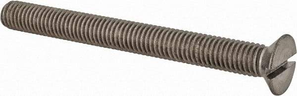 Value Collection - M8x1.25 Metric Coarse, 80mm OAL Slotted Drive Machine Screw - Flat Head, Grade 18-8 & A2 Stainless Steel, Uncoated, Without Washer - Americas Industrial Supply