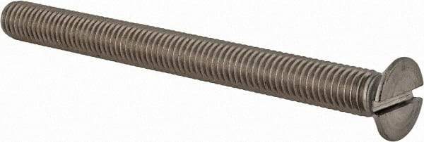 Value Collection - M8x1.25 Metric Coarse, 90mm OAL Slotted Drive Machine Screw - Flat Head, Grade 18-8 & A2 Stainless Steel, Uncoated, Without Washer - Americas Industrial Supply