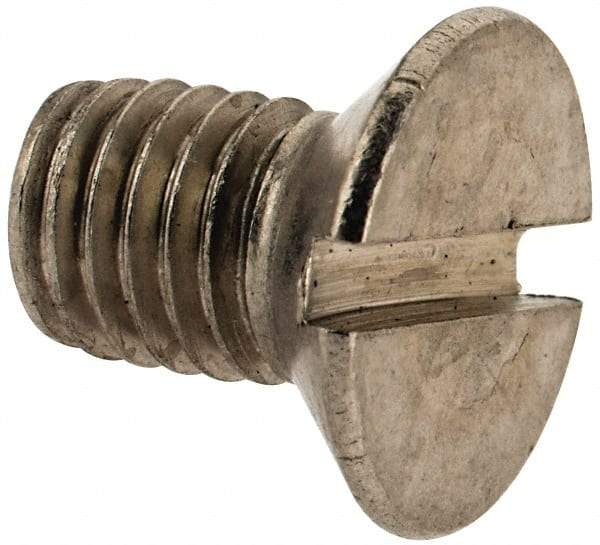 Value Collection - M10x1.50 Metric Coarse, 16mm OAL Slotted Drive Machine Screw - Flat Head, Grade 18-8 & A2 Stainless Steel, Uncoated, Without Washer - Americas Industrial Supply