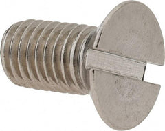 Value Collection - M10x1.50 Metric Coarse, 20mm OAL Slotted Drive Machine Screw - Flat Head, Grade 18-8 & A2 Stainless Steel, Uncoated, Without Washer - Americas Industrial Supply