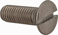 Value Collection - M10x1.50 Metric Coarse, 30mm OAL Slotted Drive Machine Screw - Flat Head, Grade 18-8 & A2 Stainless Steel, Uncoated, Without Washer - Americas Industrial Supply