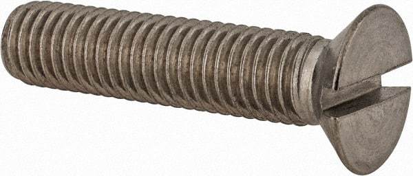 Value Collection - M10x1.50 Metric Coarse, 45mm OAL Slotted Drive Machine Screw - Flat Head, Grade 18-8 & A2 Stainless Steel, Uncoated, Without Washer - Americas Industrial Supply