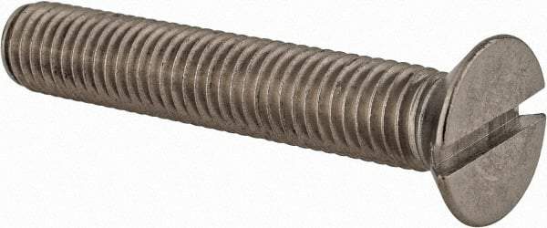 Value Collection - M10x1.50 Metric Coarse, 60mm OAL Slotted Drive Machine Screw - Flat Head, Grade 18-8 & A2 Stainless Steel, Uncoated, Without Washer - Americas Industrial Supply