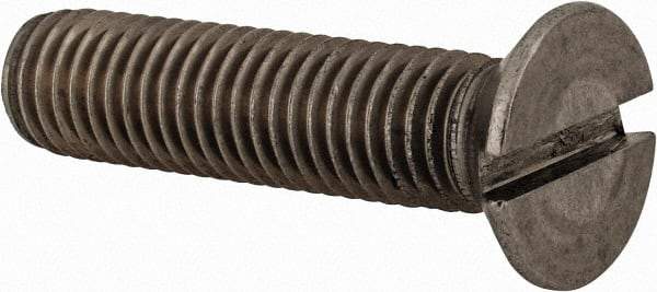 Value Collection - M12x1.75 Metric Coarse, 50mm OAL Slotted Drive Machine Screw - Flat Head, Grade 18-8 & A2 Stainless Steel, Uncoated, Without Washer - Americas Industrial Supply