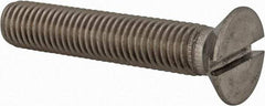 Value Collection - M12x1.75 Metric Coarse, 65mm OAL Slotted Drive Machine Screw - Flat Head, Grade 18-8 & A2 Stainless Steel, Uncoated, Without Washer - Americas Industrial Supply