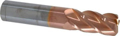 Accupro - 3/4", 4 Flute, Single End, Solid Carbide, 1/8" Corner Radius End Mill - 4" OAL, 40° Helix, Right Hand Flute, 1-1/2" LOC, Right Hand Cut - Americas Industrial Supply