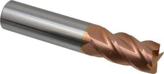 Accupro - 3/4", 4 Flute, Single End, Solid Carbide, 0.02" Corner Radius End Mill - 4" OAL, 40° Helix, Right Hand Flute, 1-1/2" LOC, Right Hand Cut - Americas Industrial Supply