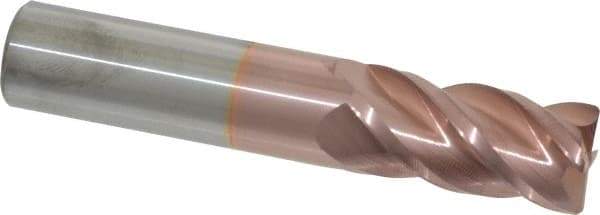Accupro - 3/4", 4 Flute, Single End, Solid Carbide, 0.03" Corner Radius End Mill - 4" OAL, 40° Helix, Right Hand Flute, 1-1/2" LOC, Right Hand Cut - Americas Industrial Supply