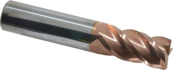 Accupro - 3/4", 4 Flute, Single End, Solid Carbide, 0.045" Corner Radius End Mill - 4" OAL, 40° Helix, Right Hand Flute, 1-1/2" LOC, Right Hand Cut - Americas Industrial Supply