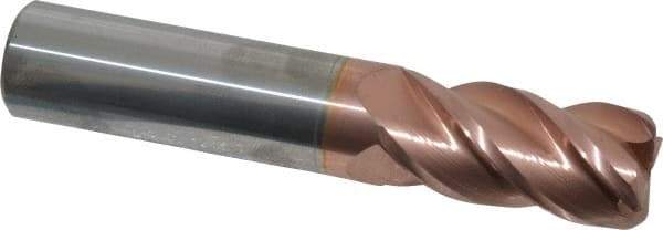 Accupro - 3/4", 4 Flute, Single End, Solid Carbide, 0.06" Corner Radius End Mill - 4" OAL, 40° Helix, Right Hand Flute, 1-1/2" LOC, Right Hand Cut - Americas Industrial Supply
