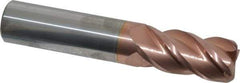 Accupro - 3/4", 4 Flute, Single End, Solid Carbide, 0.06" Corner Radius End Mill - 4" OAL, 40° Helix, Right Hand Flute, 1-1/2" LOC, Right Hand Cut - Americas Industrial Supply