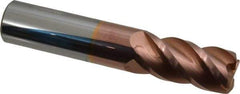 Accupro - 3/4", 4 Flute, Single End, Solid Carbide, 0.09" Corner Radius End Mill - 4" OAL, 40° Helix, Right Hand Flute, 1-1/2" LOC, Right Hand Cut - Americas Industrial Supply