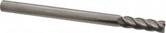 Accupro - 7/16", 1-1/2" LOC, 7/16" Shank Diam, 6" OAL, 4 Flute, Solid Carbide Square End Mill - Single End, Uncoated, Spiral Flute, 40° Helix, Centercutting, Right Hand Cut, Right Hand Flute - Americas Industrial Supply