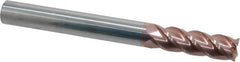 Accupro - 5/8", 2" LOC, 5/8" Shank Diam, 6" OAL, 4 Flute, Solid Carbide Square End Mill - Single End, TiCN Finish, Spiral Flute, 40° Helix, Centercutting, Right Hand Cut, Right Hand Flute - Americas Industrial Supply