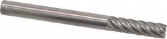 Accupro - 3/16", 5/8" LOC, 3/16" Shank Diam, 2" OAL, 6 Flute, Solid Carbide Square End Mill - Single End, Uncoated, Spiral Flute, 40° Helix, Centercutting, Right Hand Cut, Right Hand Flute - Americas Industrial Supply
