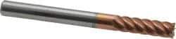 Accupro - 3/16", 5/8" LOC, 3/16" Shank Diam, 2" OAL, 6 Flute, Solid Carbide Square End Mill - Single End, TiCN Finish, Spiral Flute, 40° Helix, Centercutting, Right Hand Cut, Right Hand Flute - Americas Industrial Supply