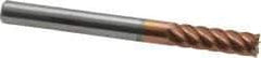 Accupro - 3/16", 5/8" LOC, 3/16" Shank Diam, 2" OAL, 6 Flute, Solid Carbide Square End Mill - Single End, TiCN Finish, Spiral Flute, 40° Helix, Centercutting, Right Hand Cut, Right Hand Flute - Americas Industrial Supply