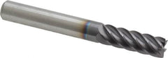 Accupro - 5/16", 7/8" LOC, 5/16" Shank Diam, 2-1/2" OAL, 6 Flute, Solid Carbide Square End Mill - Single End, AlTiN Finish, Spiral Flute, 40° Helix, Centercutting, Right Hand Cut, Right Hand Flute - Americas Industrial Supply